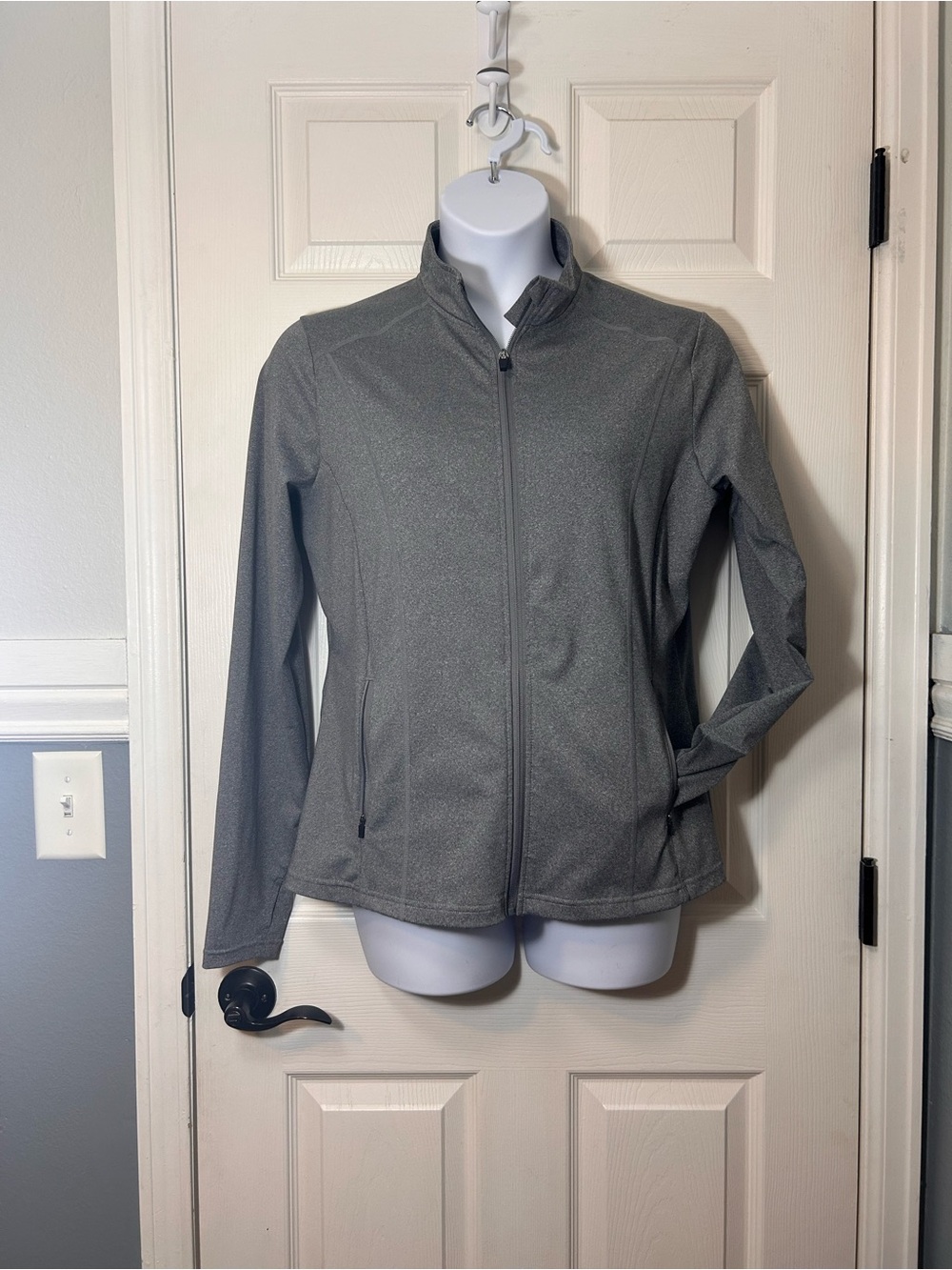 PinSpark Gray Full Zip Athletic Jacket 2XL with thumb holes